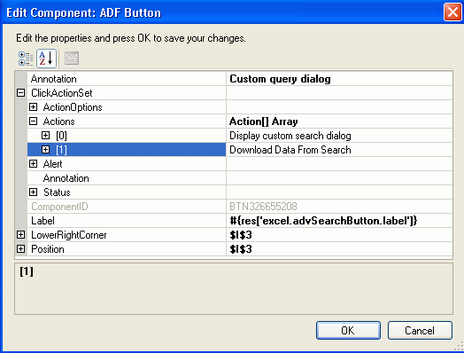 ADF Button component for query search form