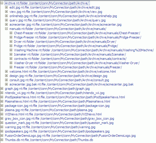 Folder Content Displayed as a Tree