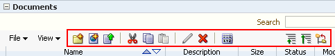 Document Library toolbar