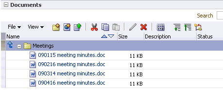 Functional Specs folder listed as top folder