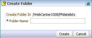 Create folder dialog box