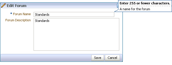 Edit Forum dialog box