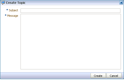 Create Topic dialog box