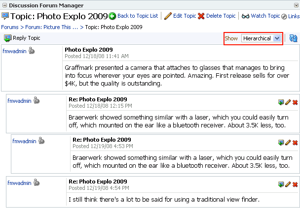 Hierarchical view mode