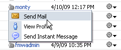 Group space creator contact options