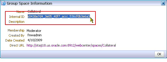 A group space internal ID