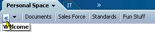 Next Page icon and resulting page list