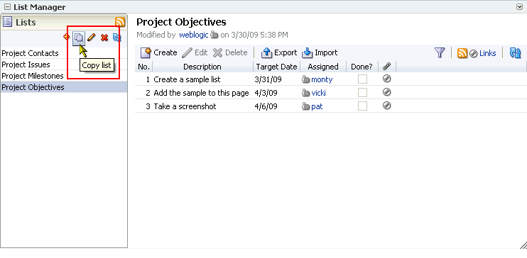 Copy List icon