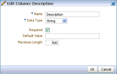 Edit Column dialog box