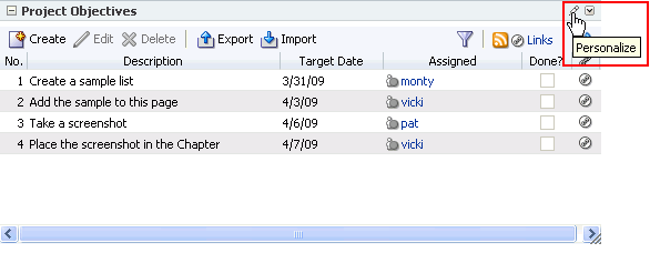 Personalize icon on a List Viewer task flow header