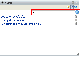 Filtering toolbar