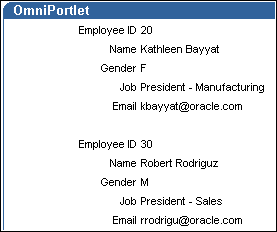 Shows example of portlet using form style.