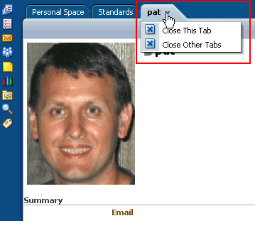 Close This Tab option on a page actions menu