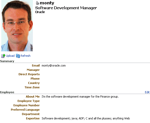 A personal profile page
