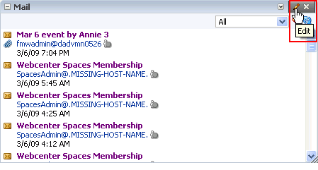 Edit icon on a Mail task flow