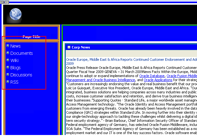 Pages rendered as a list of links