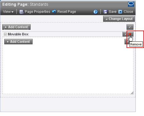 Remove icon on a layout component header