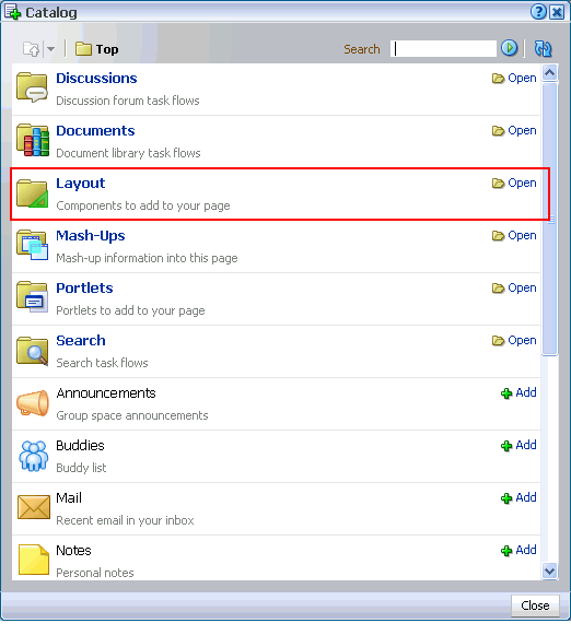 Oracle Composer Catalog