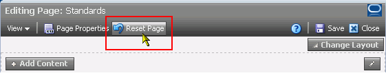 Reset Page button