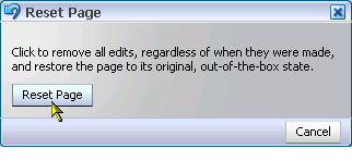 Reset Page dialog box