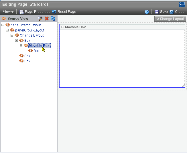 Selecting a component in the hierarchy