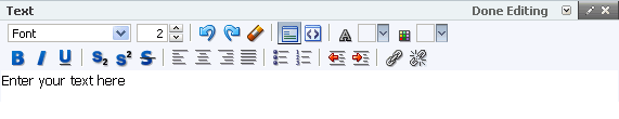 Text layout component's Rich Text Editor