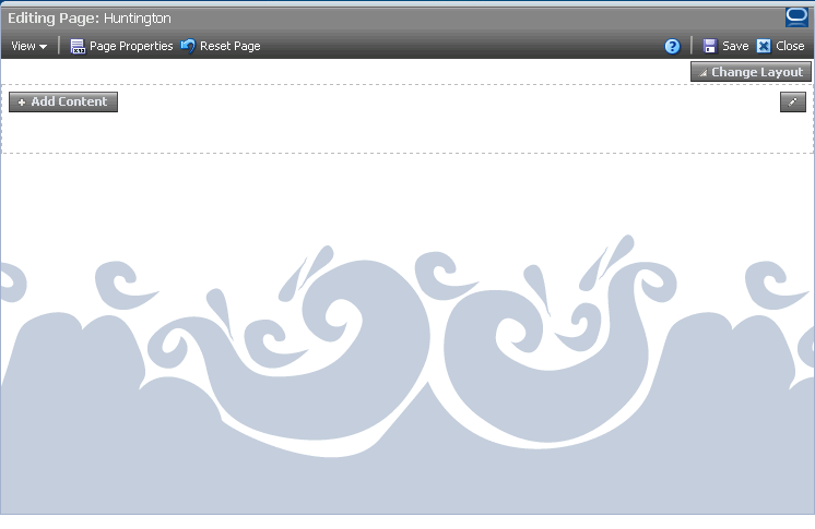New, unpopulated page viewed through WebCenter Composer