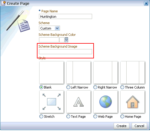 Scheme Background Image field