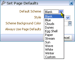 Default Scheme pick list