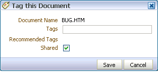 Tag this Document dialog box