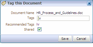 Tag this Item dialog box