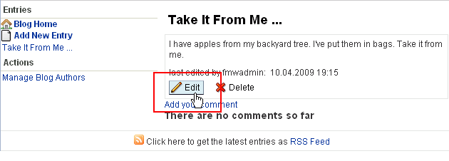 Edit link on a blog entry
