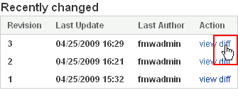Diff link next to an older wiki page version