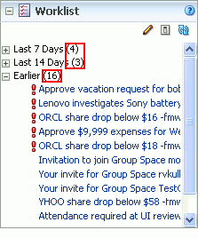 Numbers next to Worklist groups