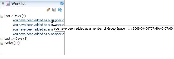 Selecting a Worklist item