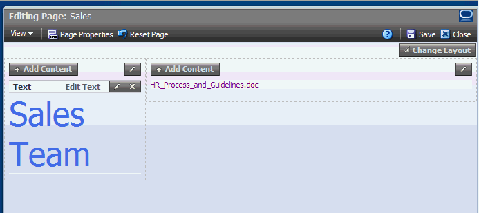 Word document dropped on a page