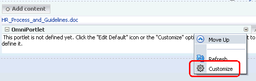 Customizing an OmniPortlet