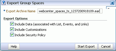 Exporting Group Spaces