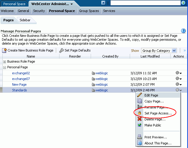 Editing Page Access