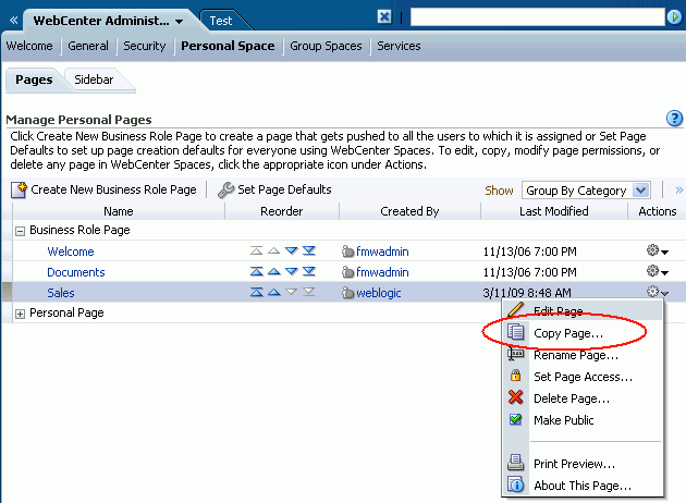 Copying Personal Pages
