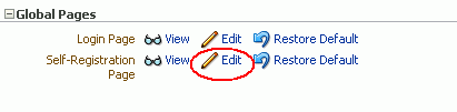 Editing Default Self-Registration Page