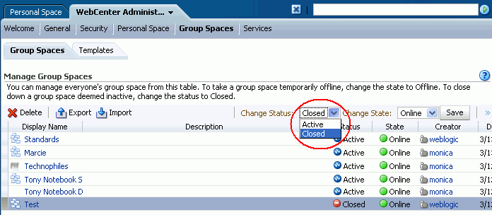 Closing a Group Space