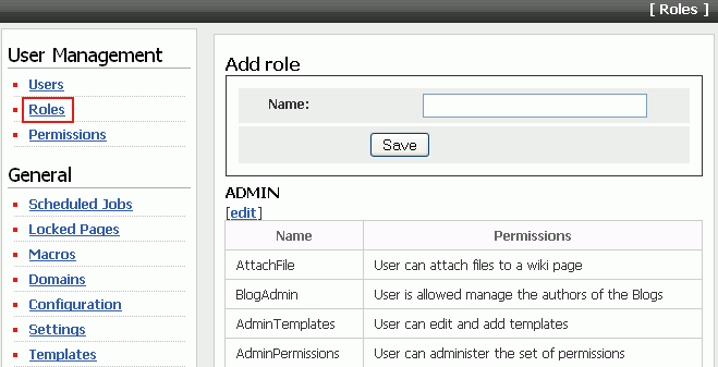 Setting Permissions for a Role