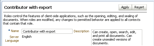Roles page, right panel