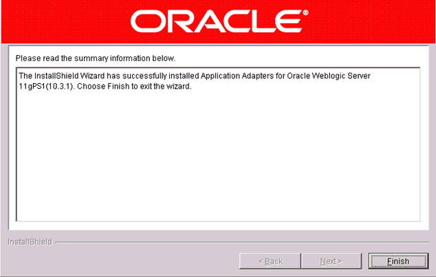 Installation Confirmation screen
