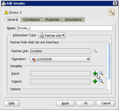 Edit Invoke dialog box