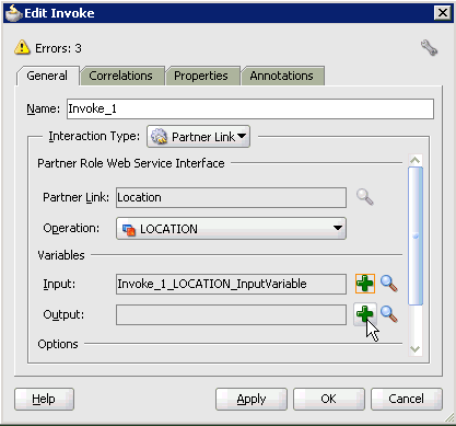 Edit Invoke dialog box