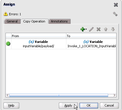 Assign dialog box