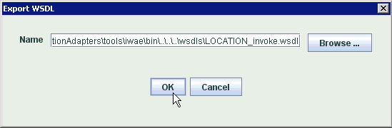 Export WSDL dialog box