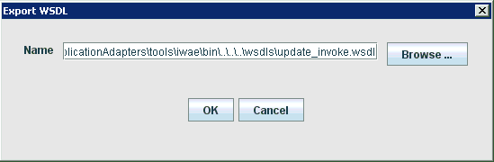 Export WSDL dialog box